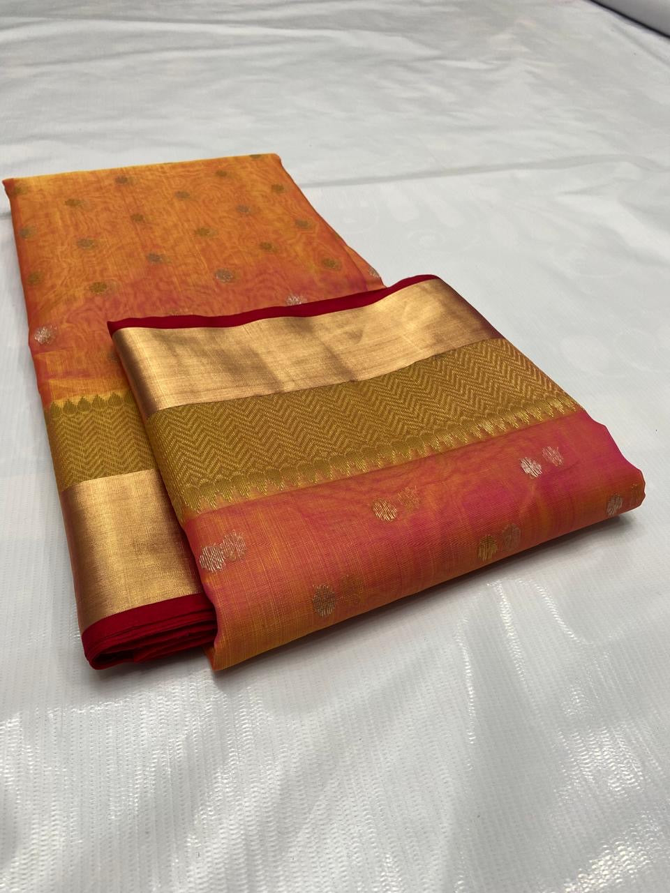 Pure Chanderi Kataan Handloom Silk Saree
