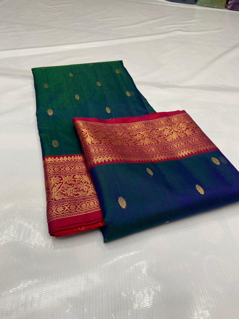 Pure Chanderi Kataan Handloom Silk Saree