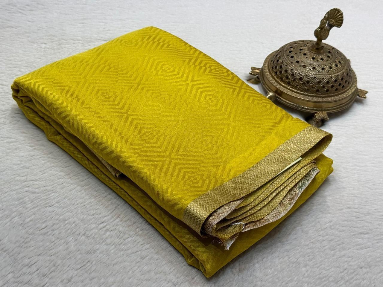 Pure Mysore Embossed HandloomSilk Saree