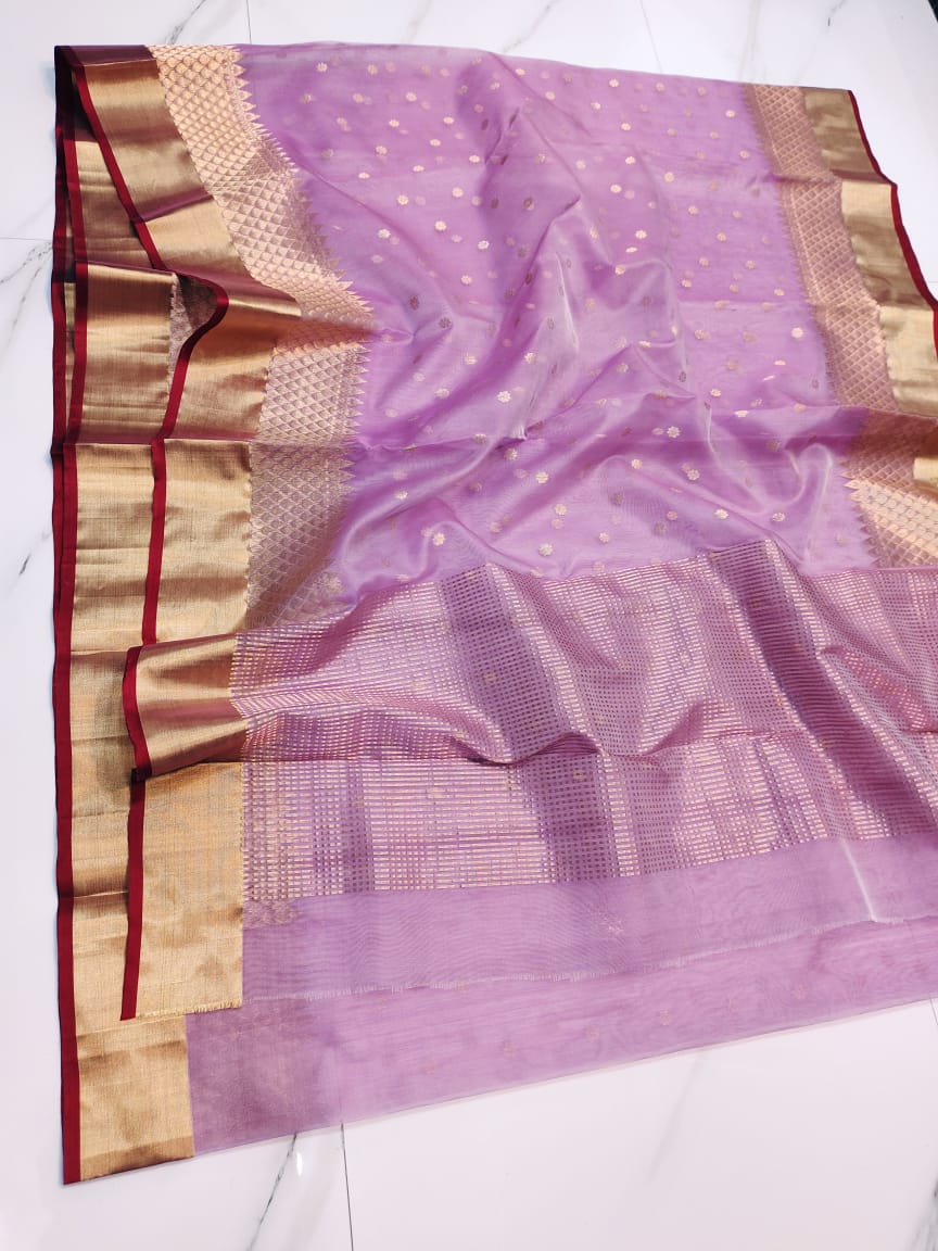 Pure Chanderi Handloom Kataan Silk Saree.