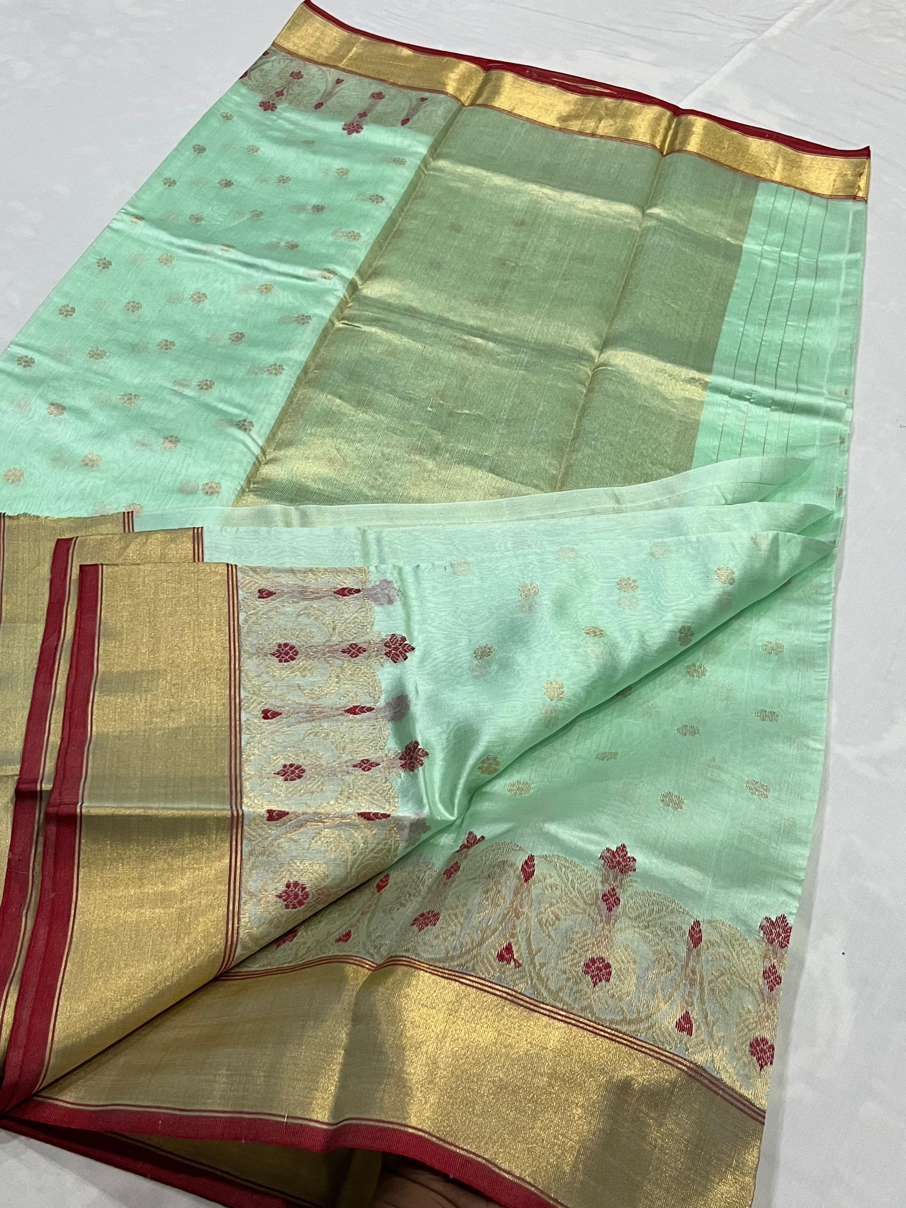 Pure Chanderi Handloom Kataan Silk Saree