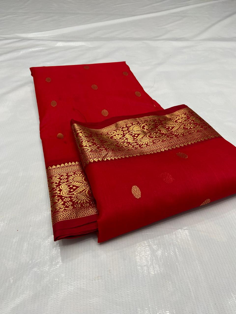Pure Chanderi Kataan Handloom Silk Saree