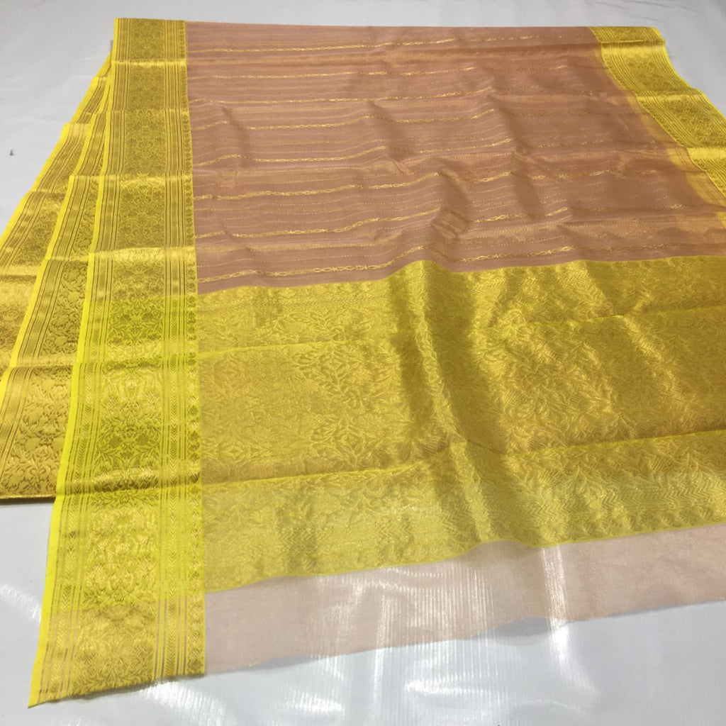 Pure Chanderi Kataan Handloom Silk Saree