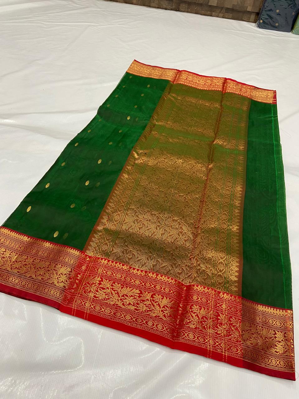 Pure Chanderi Kataan Handloom Silk Saree