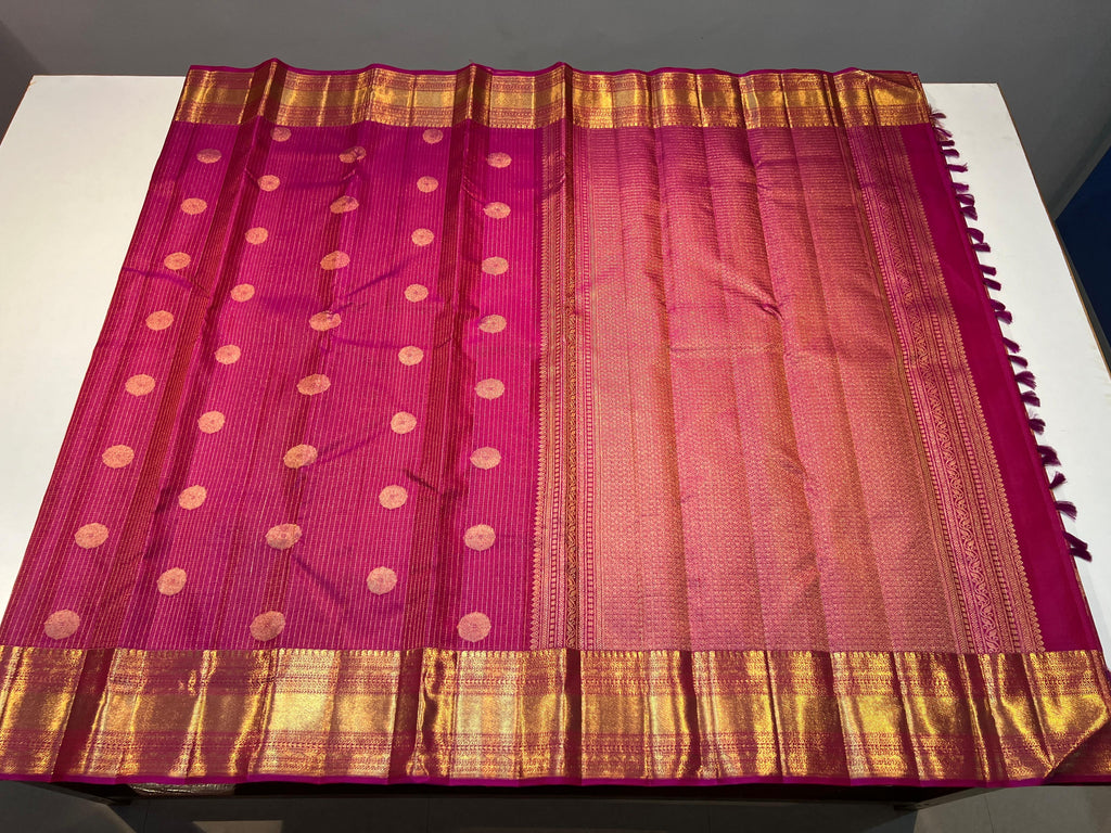 Pure Kanchipuram Handloom Vaira Oosi Silk Saree.