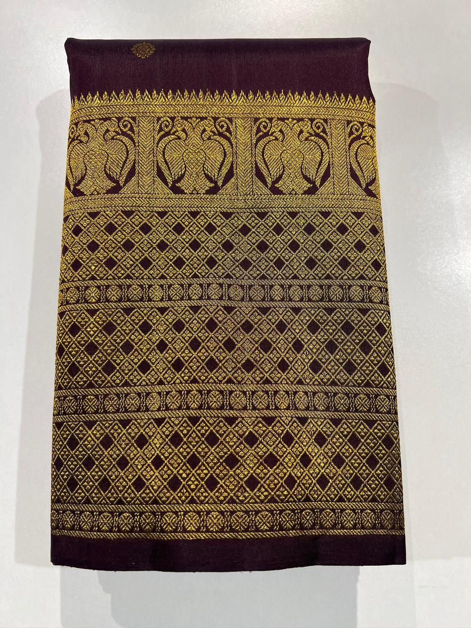 Pure Kanchipuram Handloom Turning Border Silk Saree
