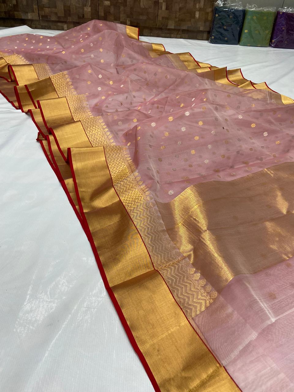 Pure Chanderi Handloom Kataan Silk Saree.