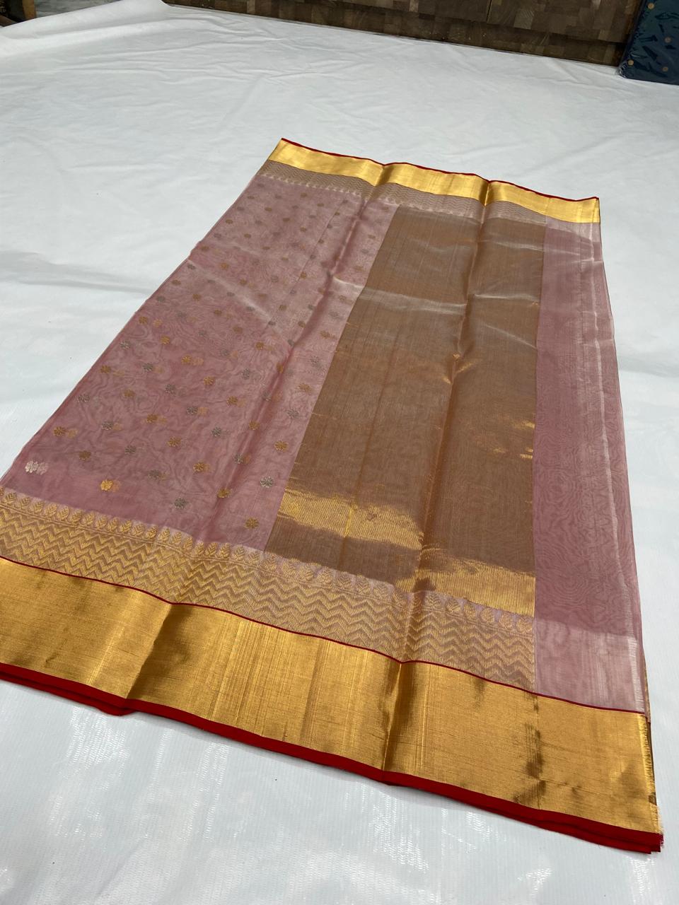 Pure Chanderi Handloom Kataan Silk Saree.