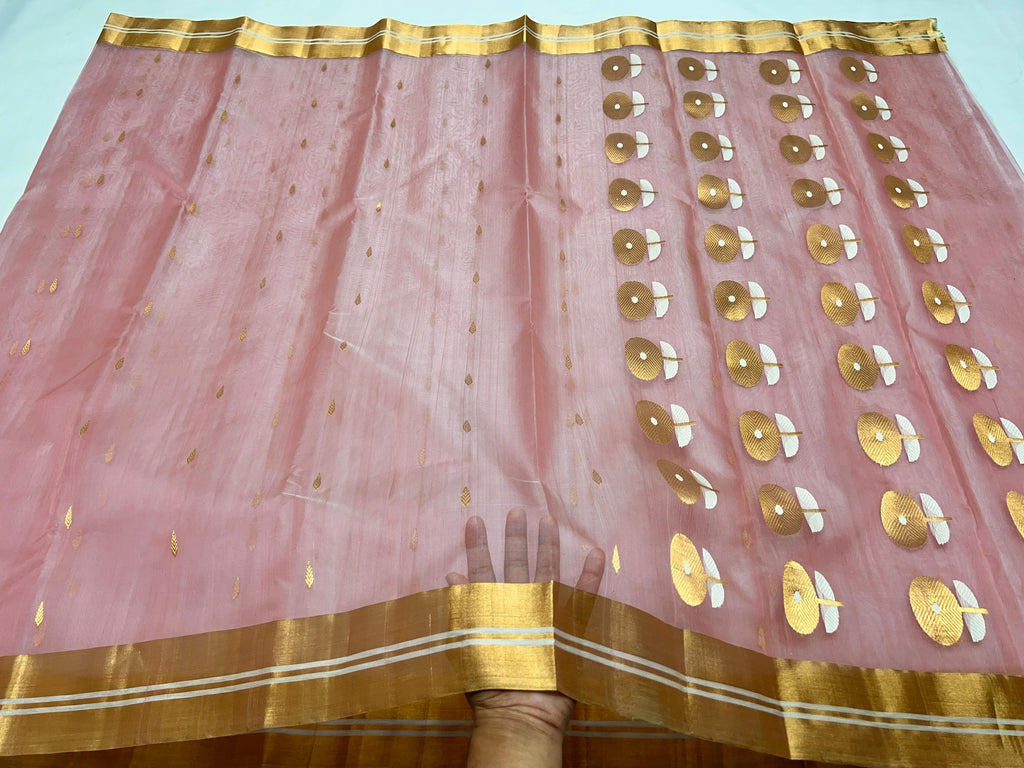 Pure Chanderi Kataan Handloom Silk Saree