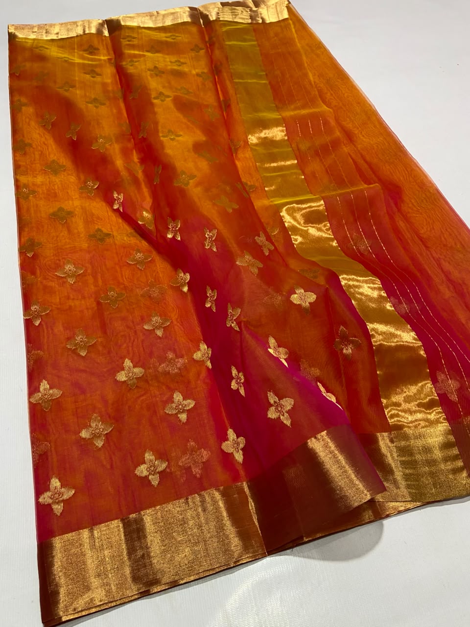 Pure Chanderi Kataan Handloom Silk Saree