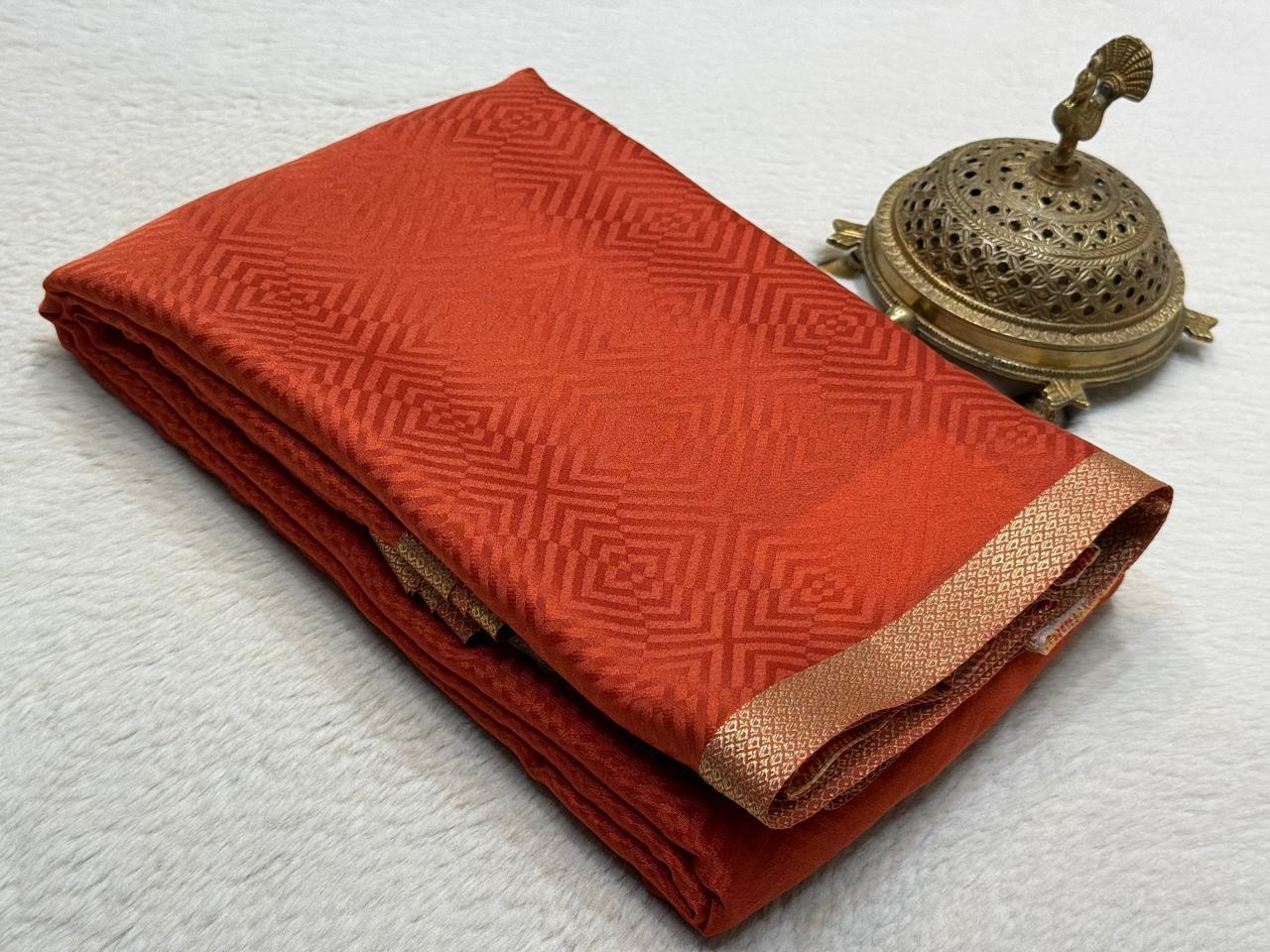 Pure Mysore Embossed HandloomSilk Saree
