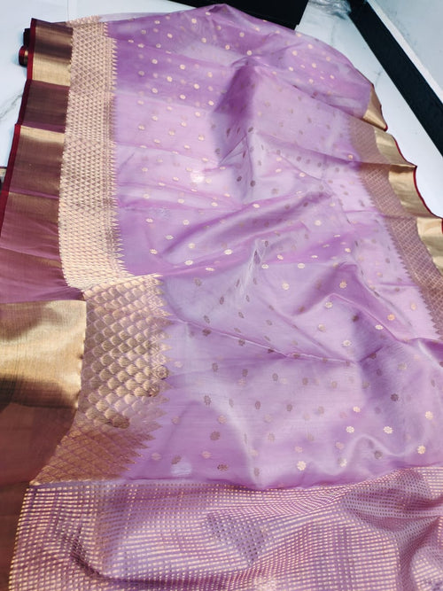 Pure Chanderi Handloom Kataan Silk Saree.