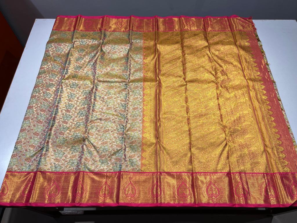 Pure Kanchipuram Handloom Korvai Silk Saree
