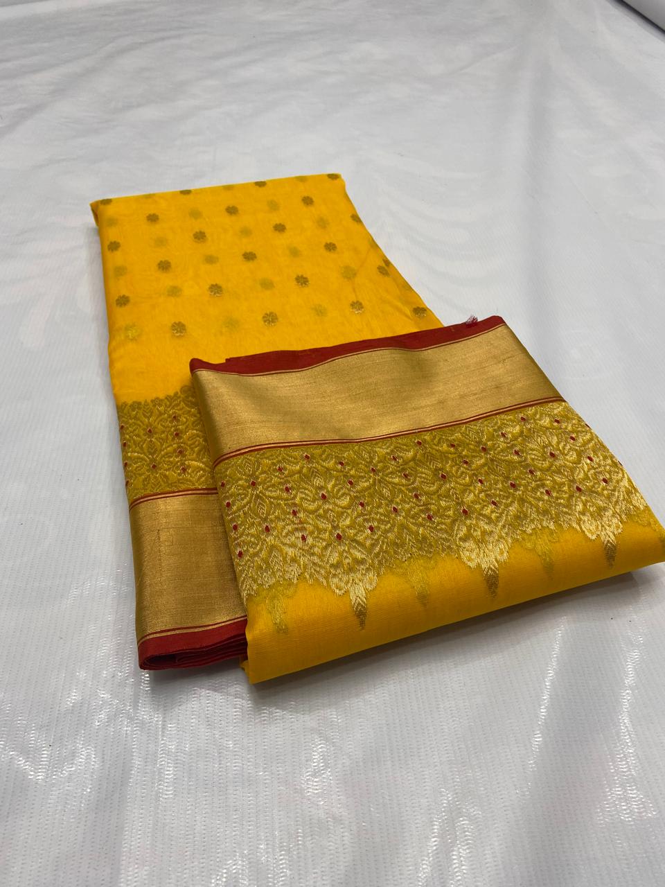 Pure Chanderi Kataan Handloom Silk Saree
