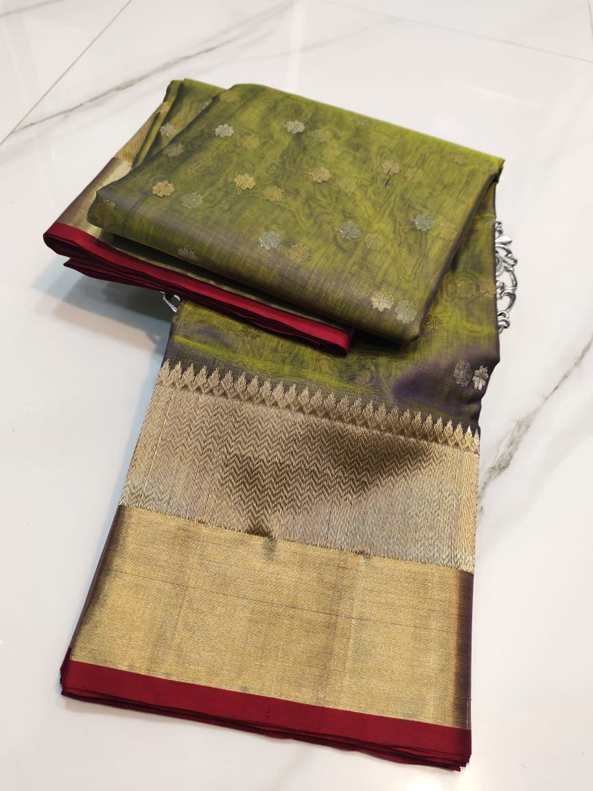 Pure Chanderi Handloom Kataan Silk Saree.