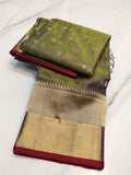 Pure Chanderi Handloom Kataan Silk Saree.