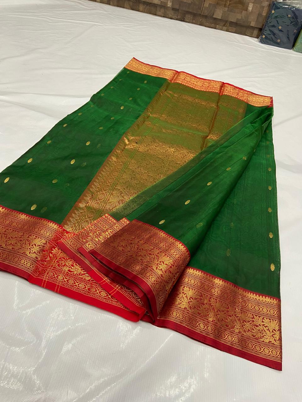 Pure Chanderi Kataan Handloom Silk Saree