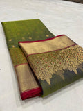Pure Chanderi Kataan Handloom Silk Saree
