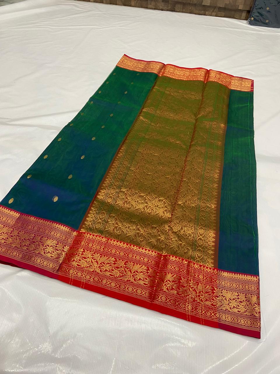 Pure Chanderi Kataan Handloom Silk Saree