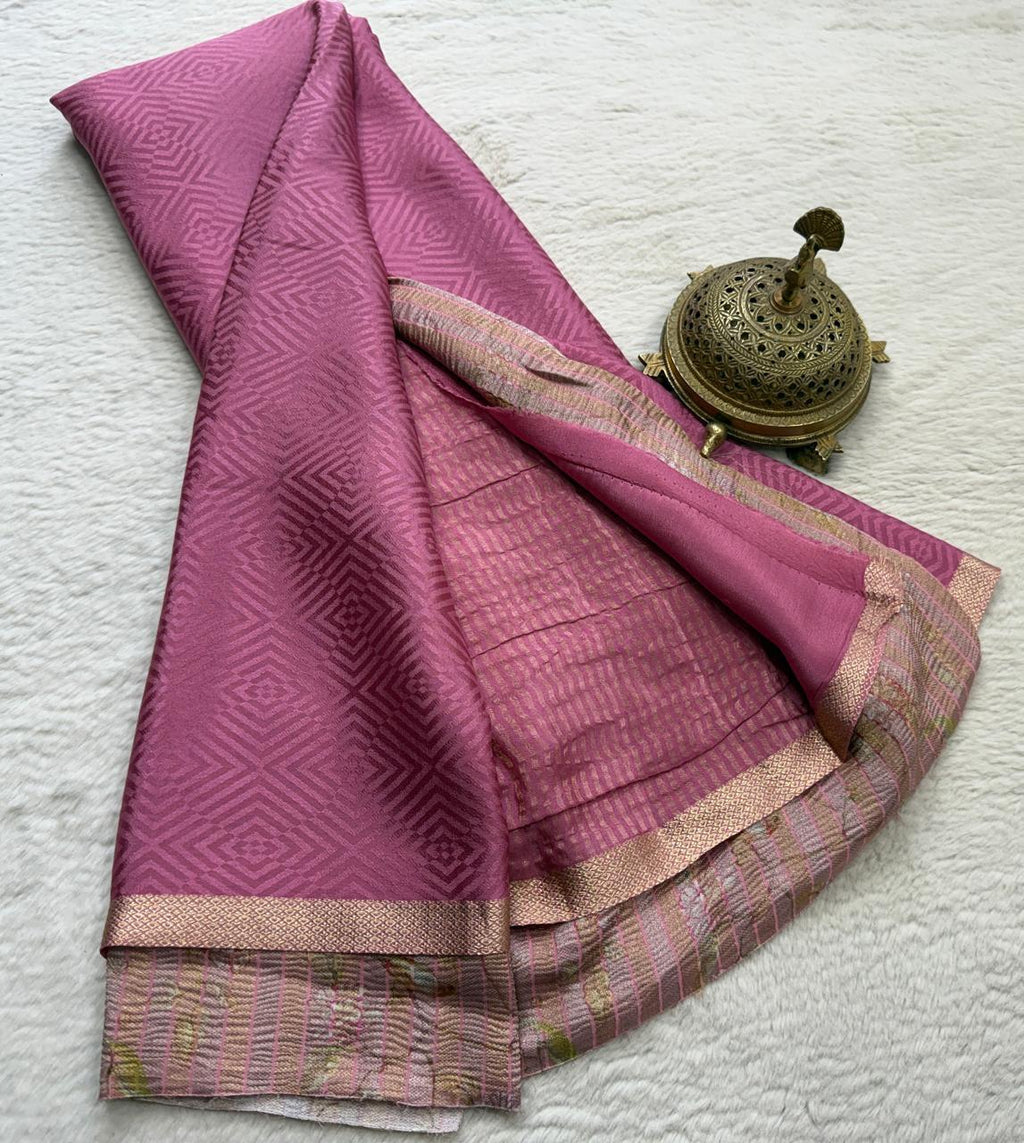 Pure Mysore Embossed HandloomSilk Saree