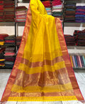 Traditional Pure Maheshwari Handwoven Zari Chexs Saree.