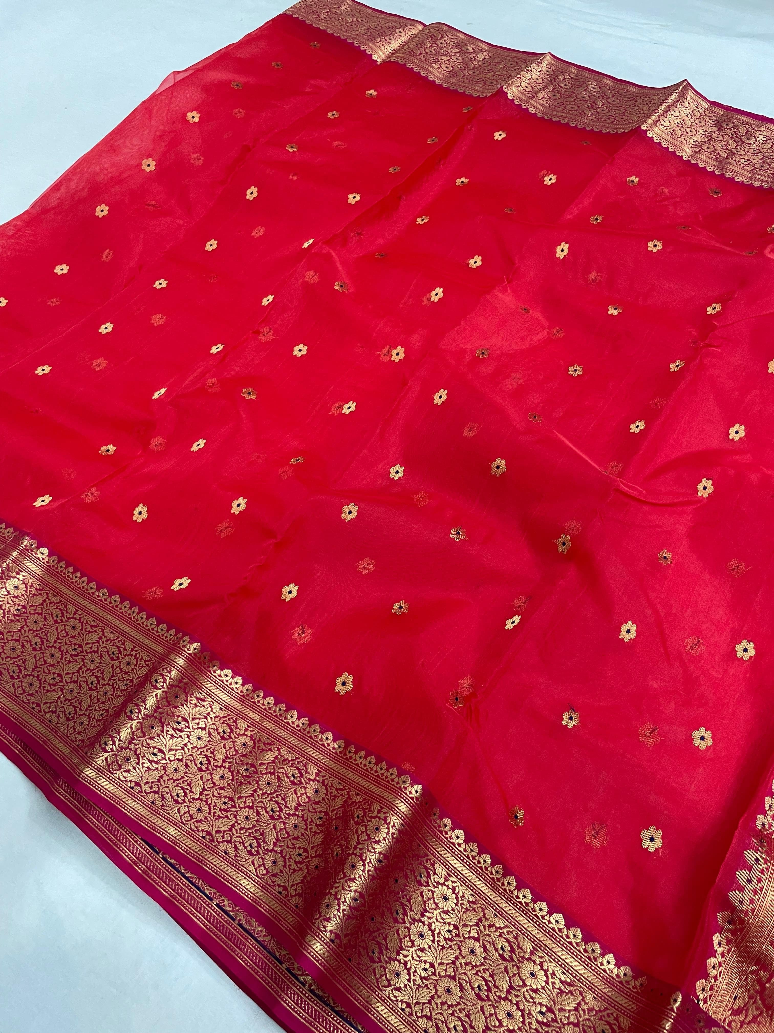 Pure Chanderi Handloom Kataan Silk Saree