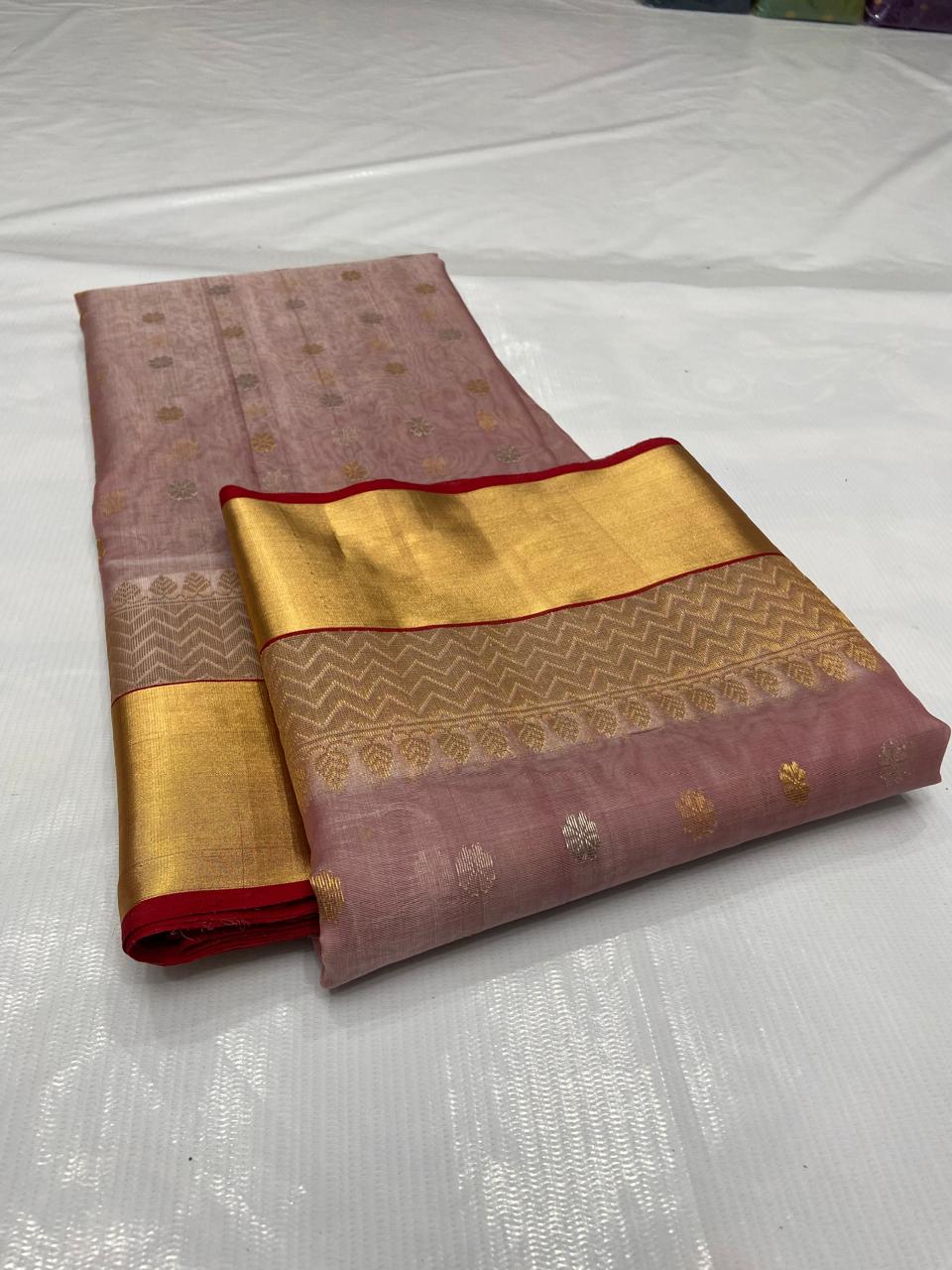 Pure Chanderi Handloom Kataan Silk Saree.