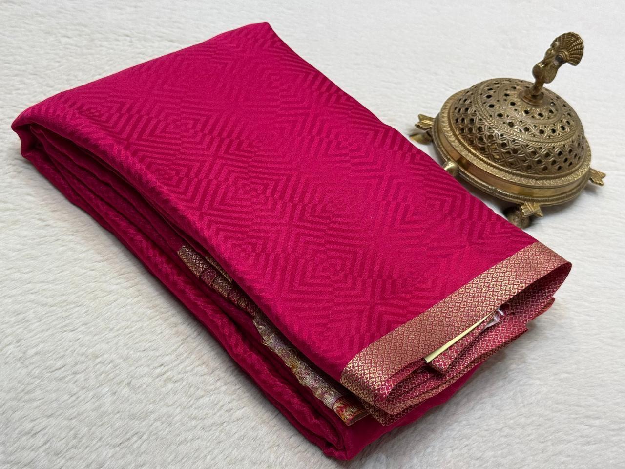 Pure Mysore Embossed HandloomSilk Saree