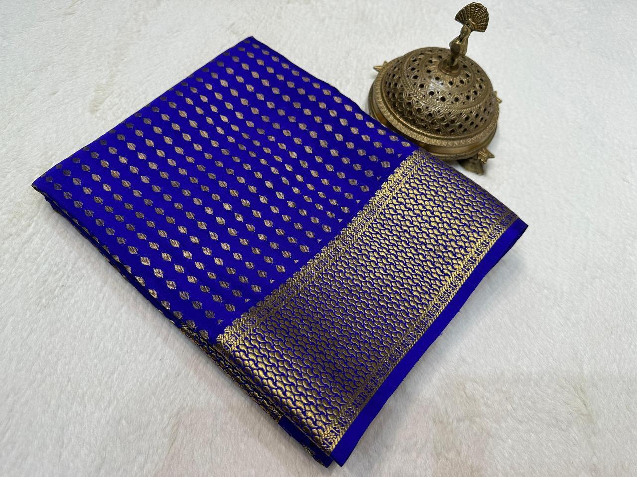 Pure Mysore Silk Saree with Rich Butta Pattern.