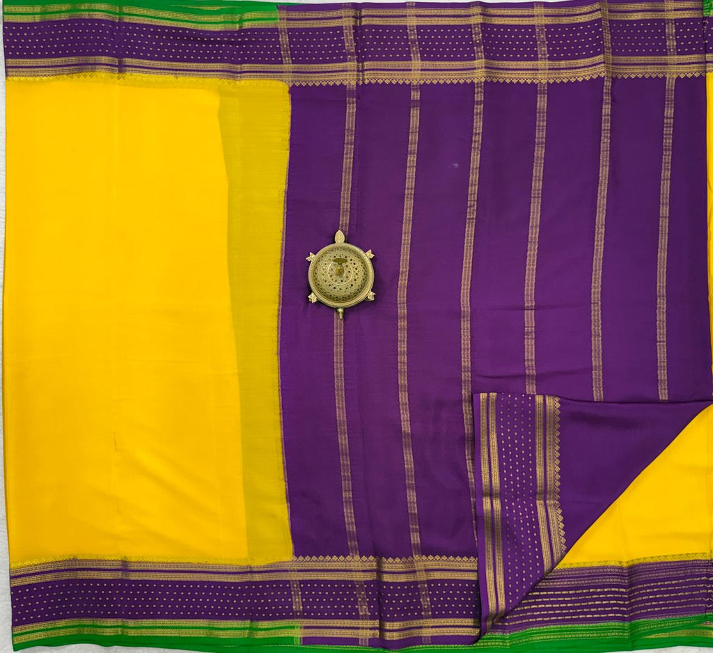 Pure Mysore Handloom Silk Saree with 3D Butta Bentex Border.