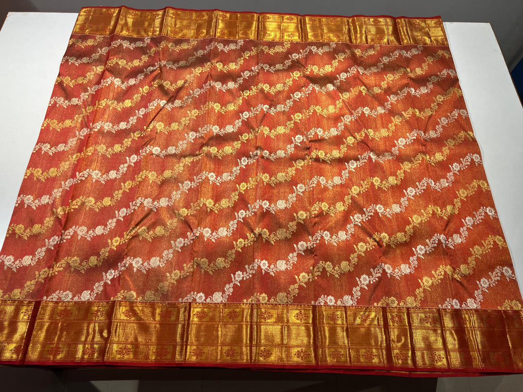 Pure Kanchipuram Handloom Tissue Silk Saree.