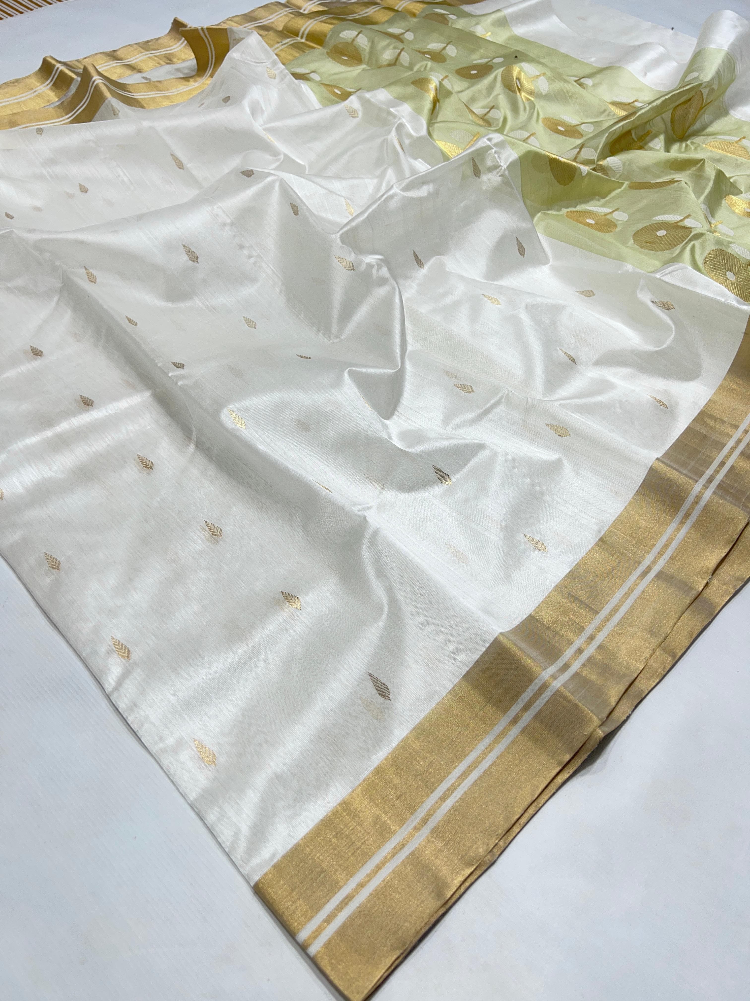 Pure Chanderi Handloom Pattu Silk Saree.
