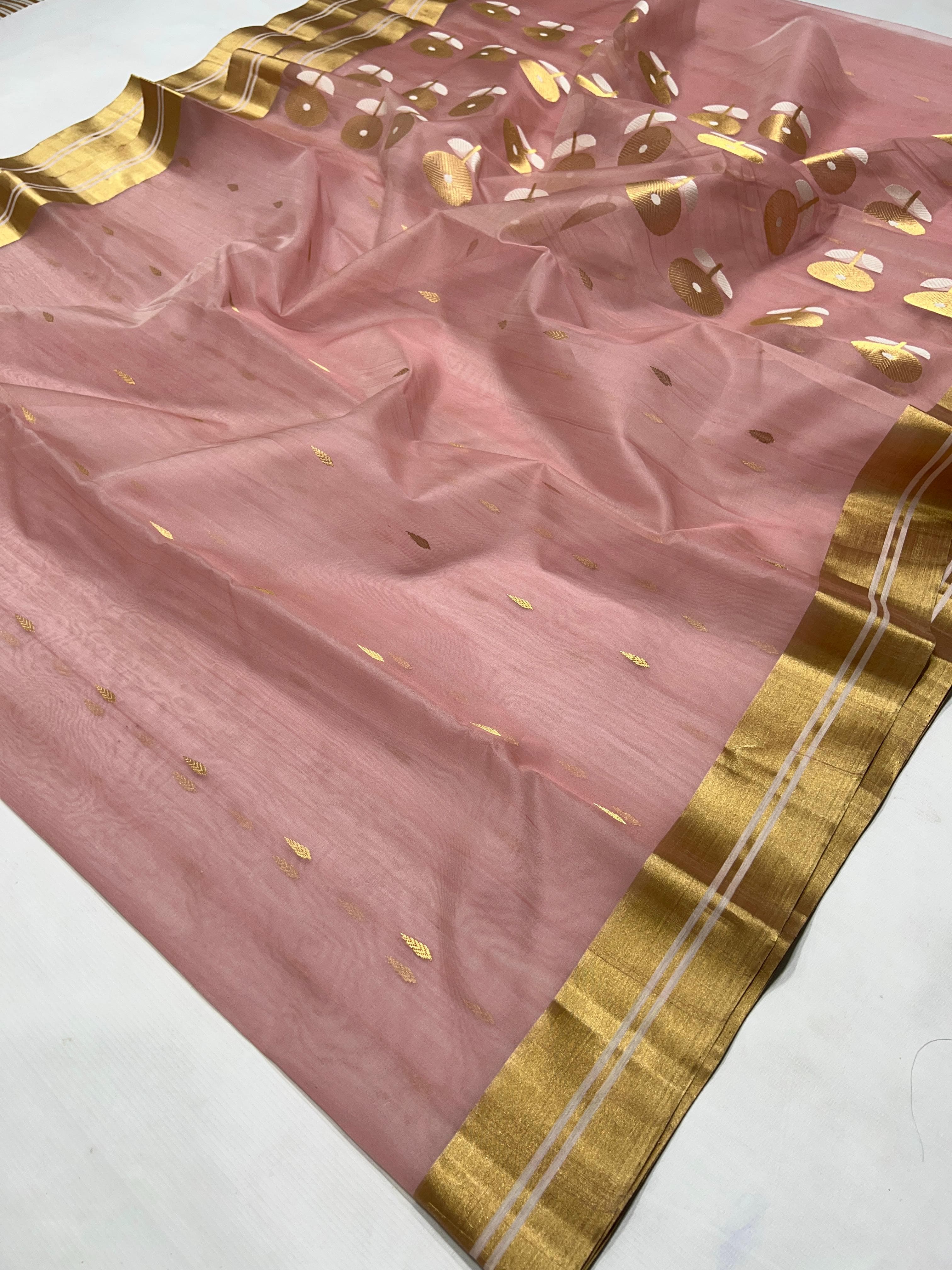 Pure Chanderi Kataan Handloom Silk Saree