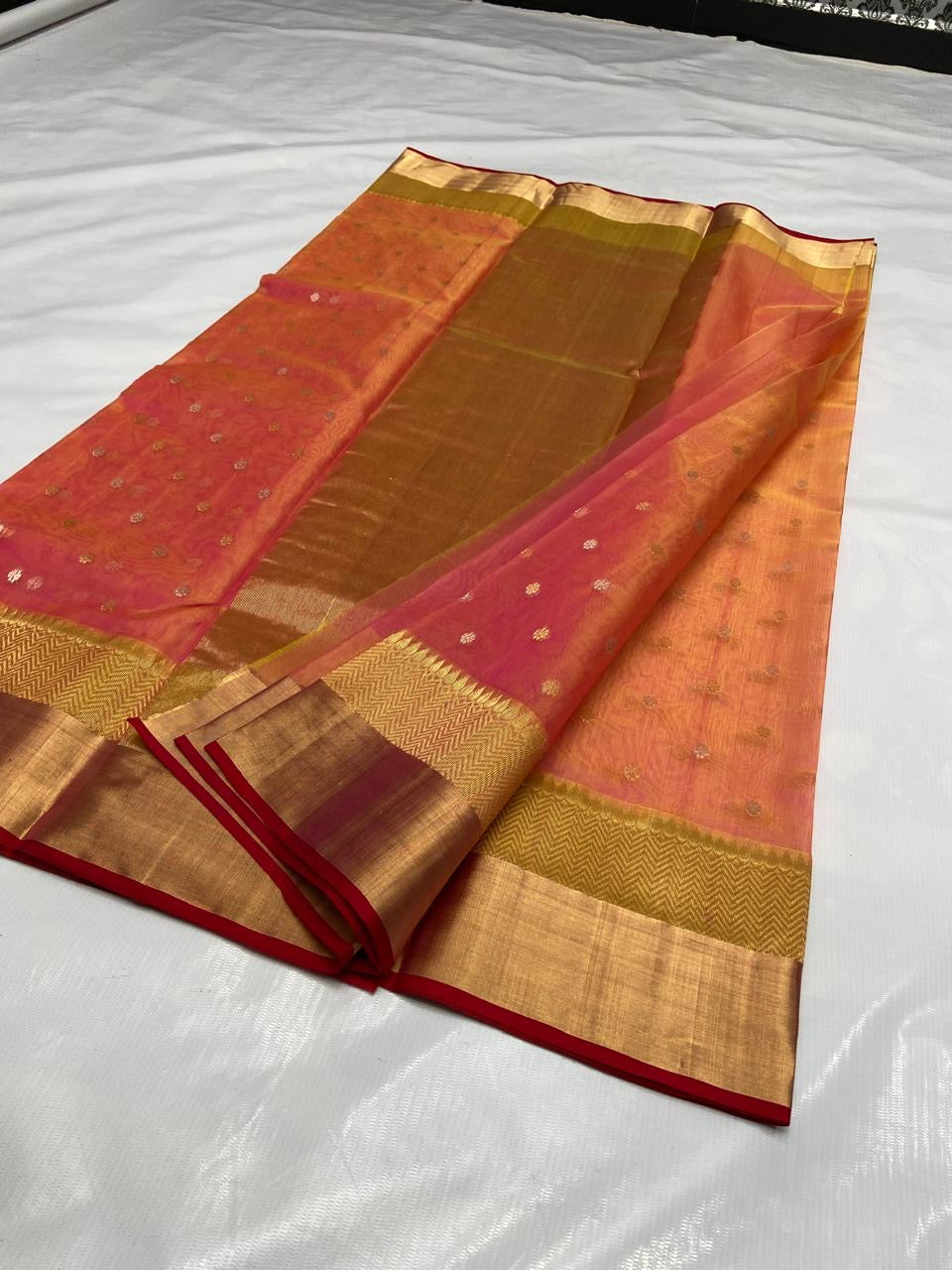 Pure Chanderi Kataan Handloom Silk Saree