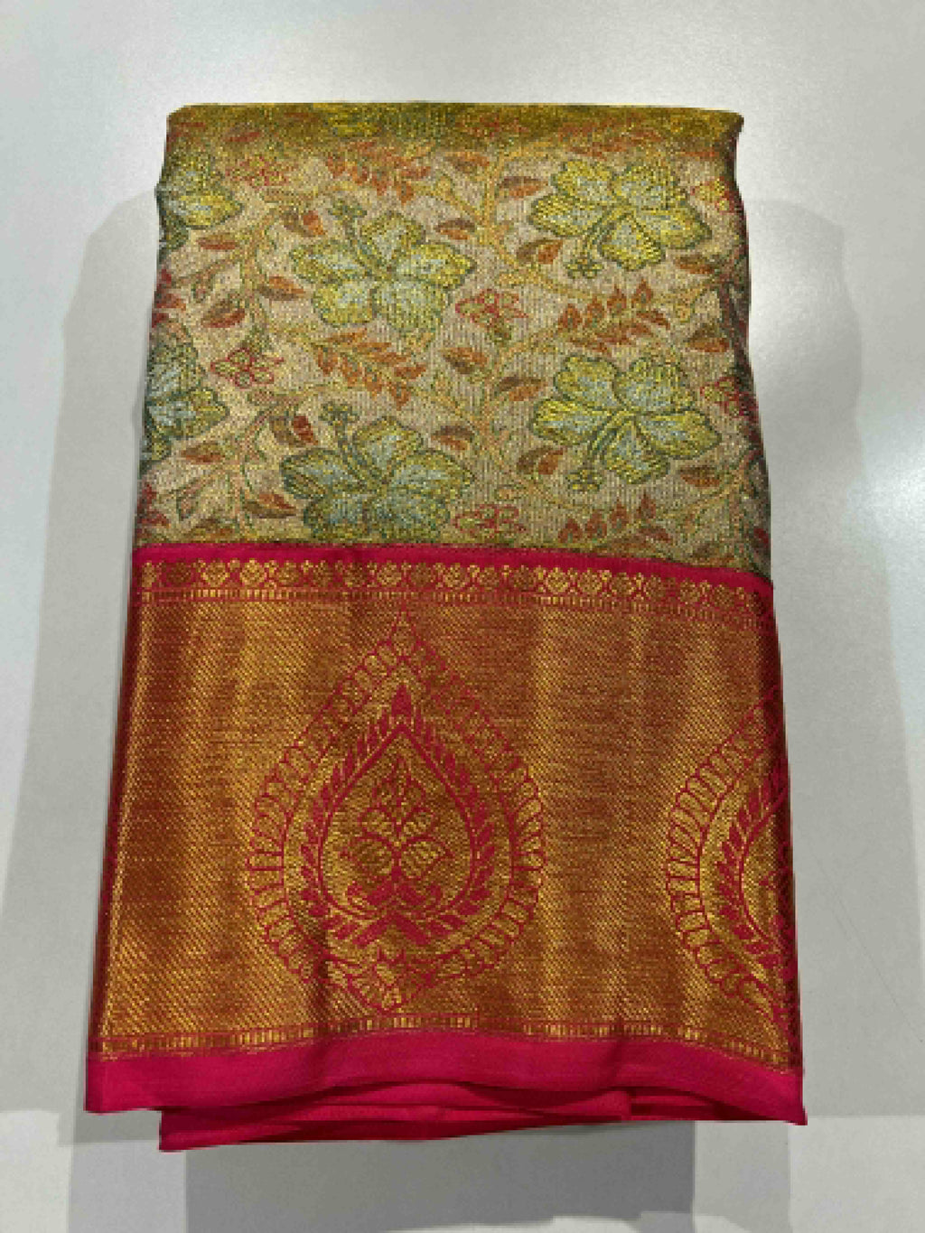 Pure Kanchipuram Handloom Korvai Silk Saree