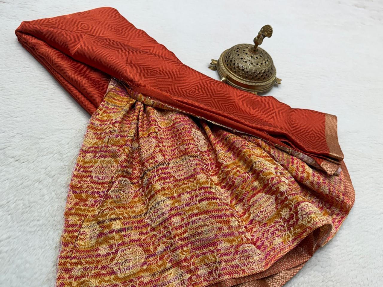Pure Mysore Embossed HandloomSilk Saree