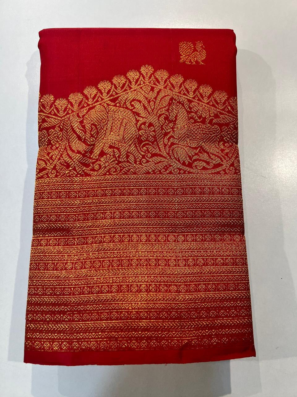Pure Kanchipuram Handloom Turning Border Silk Saree