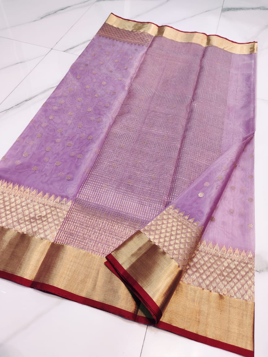Pure Chanderi Handloom Kataan Silk Saree.