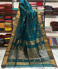 Traditional Cotton Silk Maheshwari Handwoven all Over Lotus Butti Saree.
