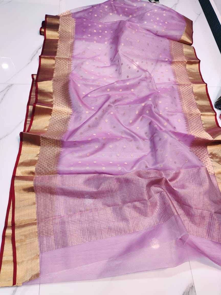 Pure Chanderi Handloom Kataan Silk Saree.