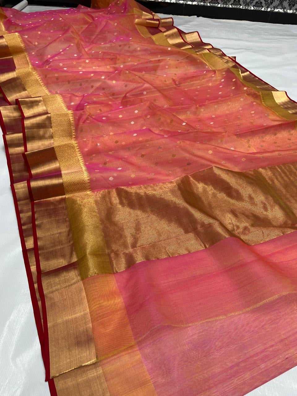 Pure Chanderi Kataan Handloom Silk Saree