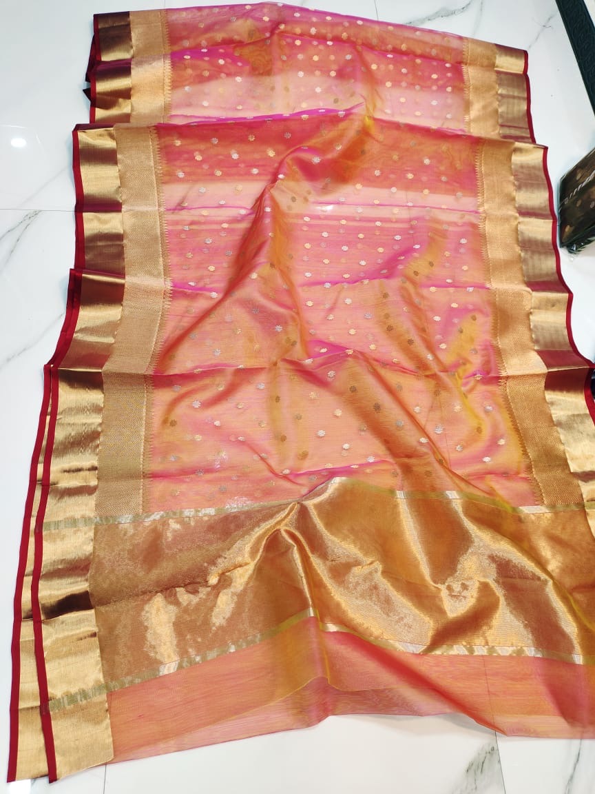Pure Chanderi Handloom Kataan Silk Saree.