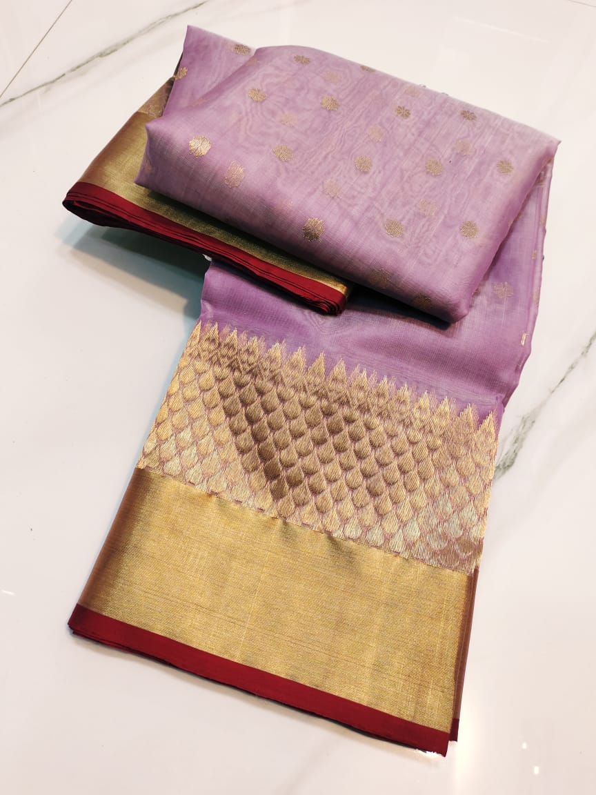 Pure Chanderi Handloom Kataan Silk Saree.