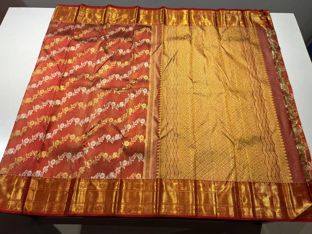 Pure Kanchipuram Handloom Tissue Silk Saree.