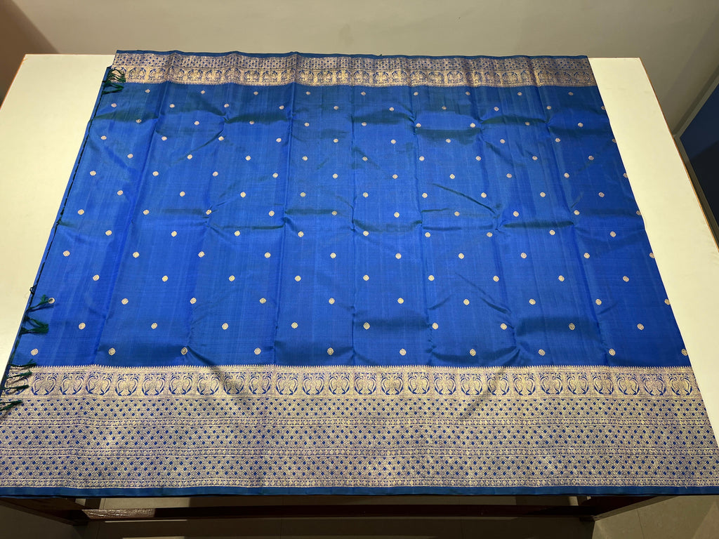 Pure Kanchipuram Handloom Turning Border Silk Saree