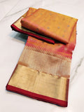 Pure Chanderi Handloom Kataan Silk Saree.