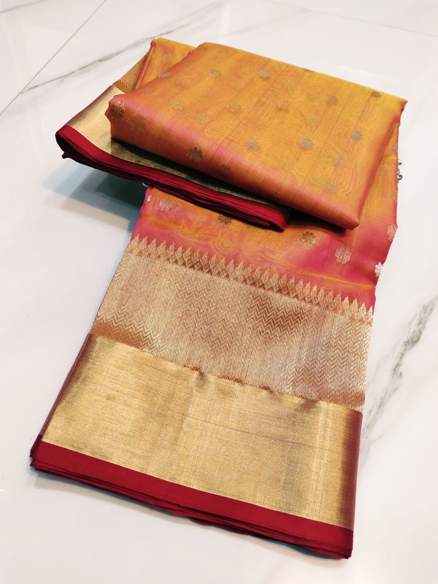 Pure Chanderi Handloom Kataan Silk Saree.