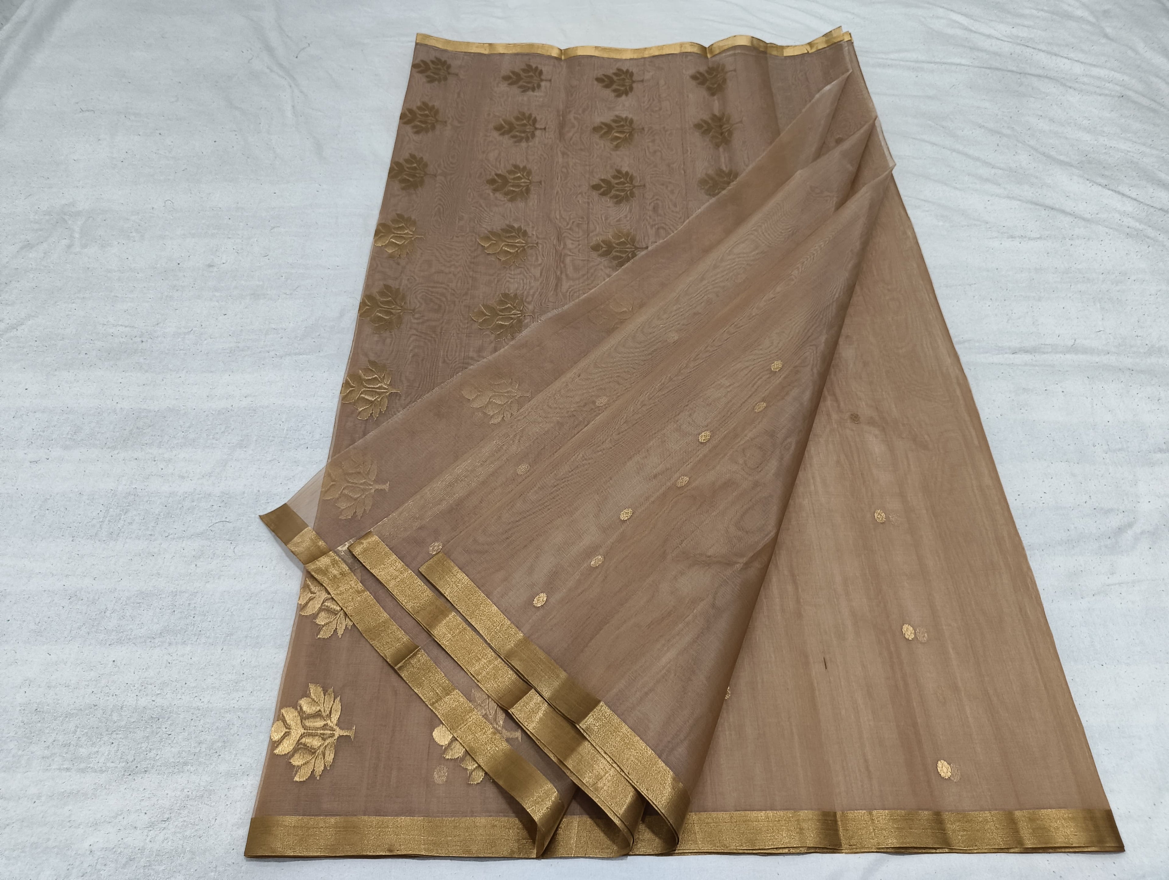 Pure Chanderi Handloom Kataan Silk Saree.