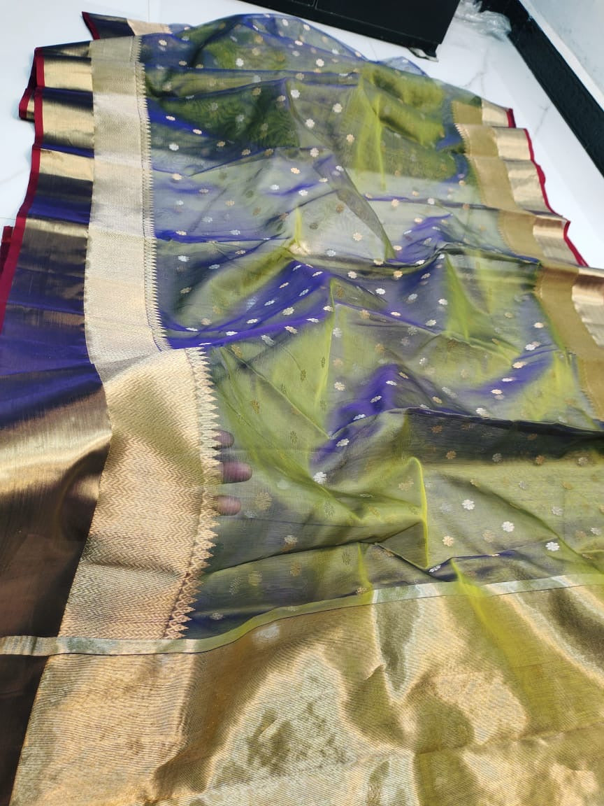 Pure Chanderi Handloom Kataan Silk Saree.
