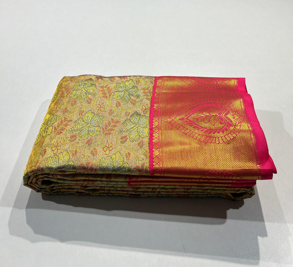 Pure Kanchipuram Handloom Korvai Silk Saree